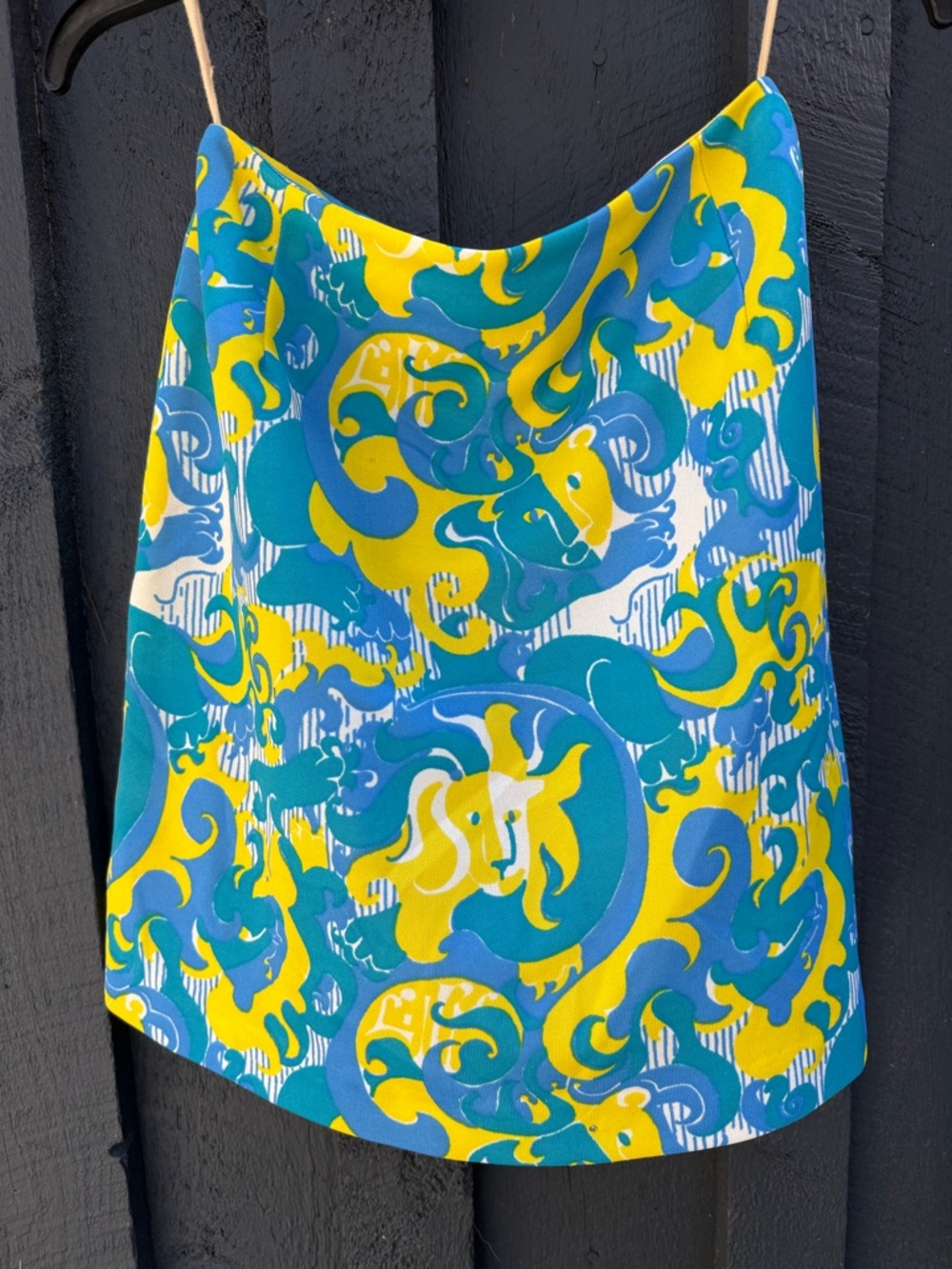 Vintage Lilly Pulitzer Teal, Yellow & White Printed Skort Cullotte EUC